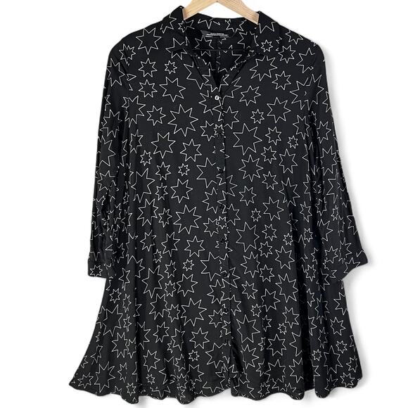 Zara Dresses & Skirts - Zara Black Shift Collar Button Mini Dress Size XS Whimsygoth Grunge Twee Witchy